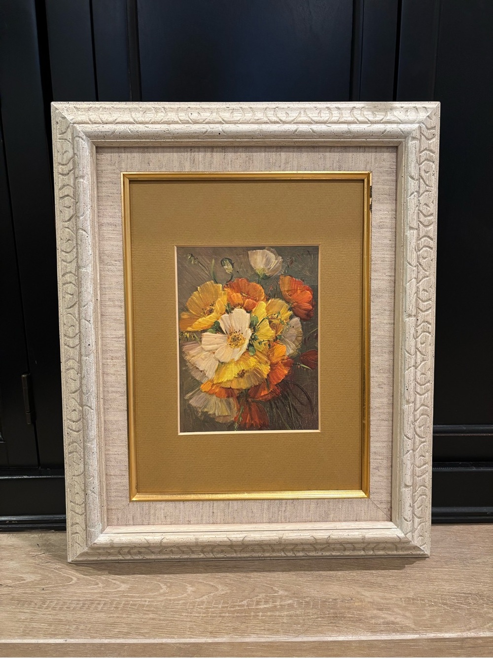 Beautiful Framed and Matted Original Floral Painting Bouquet Flowers Vintage Art
